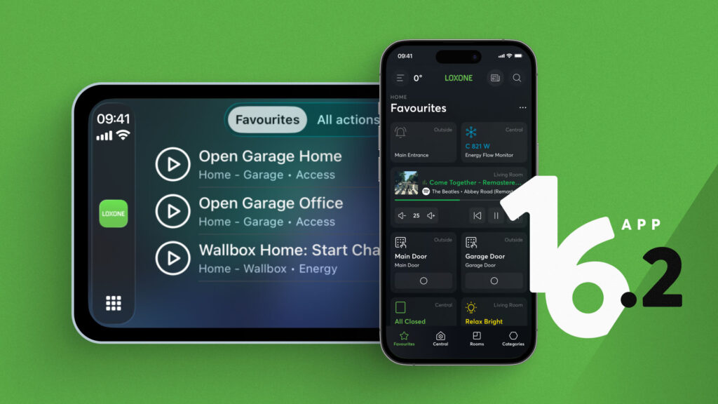 Świąteczny update aplikacji Loxone – nowy design, Apple CarPlay i Android Auto